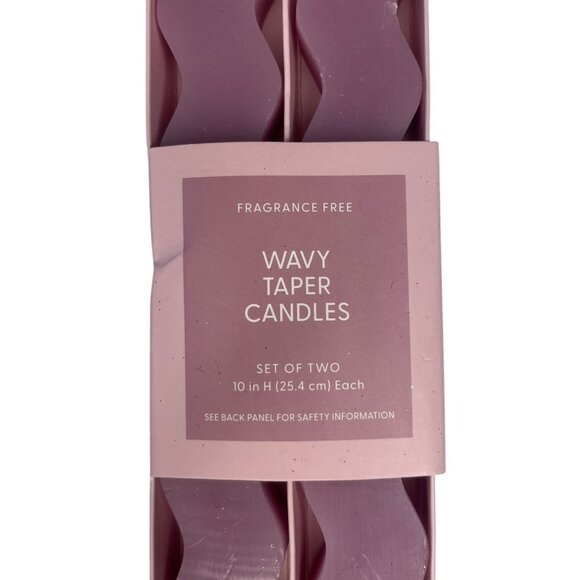 Wavy Taper Candles Set Of Two 10 Inches Fragrance-Free - Picture 2 of 4